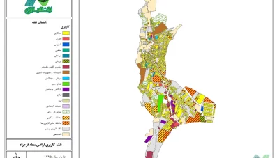 نقشه GIS محله فرحزاد با اطلاعات کالبدی